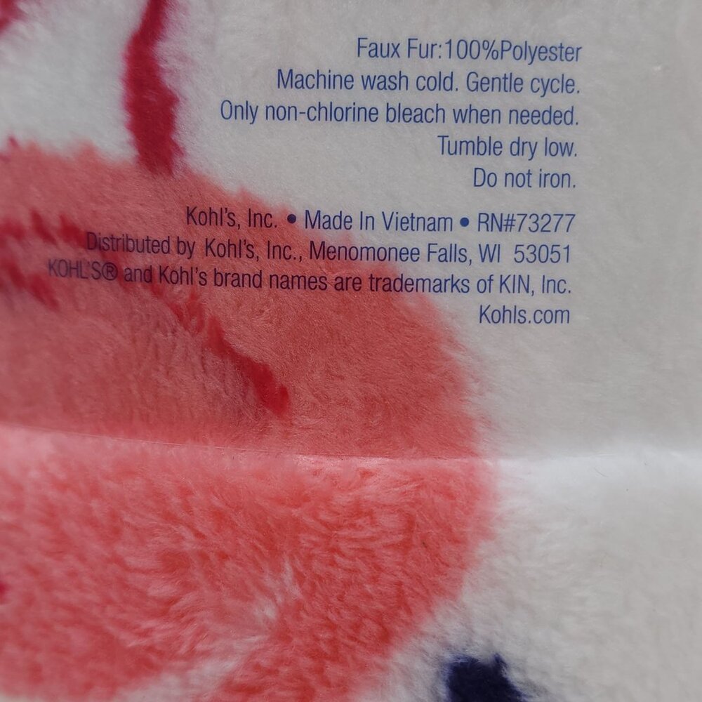 The Big One Oversized Plush Throw Blanket Coastal Print Faux Fur Tropical 5'x6' - Picture 9 of 13